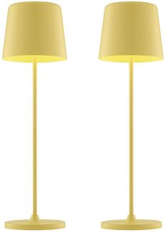 Brilliant LED Tischleuchte Kaami - mobile LED Außen Akku Tischlampe 2er-Set, Dimmfunktion, mehrere Helligkeitsstufen, LED fest integriert, Warmweiß, 310 lm, Touchdimmer, USB, Akku, Outdoor, Indoor, Akkuleuchte 37cm hoch