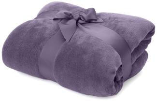 LUMALAND Kuscheldecke - 150x200 cm - Sofadecke & Tagesdecke - Lila