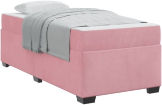 vidaXL Bettrahmen mit Matratze Rosa 90 x 190 cm Stoff 3399265