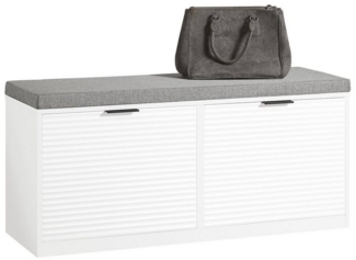 SoBuy Schuhbank FSR147, Sitzbank Schuhkipper mit Sitzfläche Schuhtruhe 2 Klappen Landhausstil