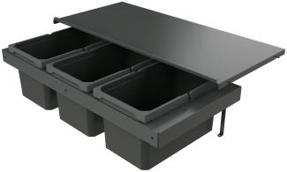 Naber 8013386 Abfallsammler Cox Stand-UP® 250 S/900-3, anthrazit, 39 (3x13) Liter / 90 cm Schrankbreite