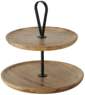 BOLTZE Dekoetagere Kabir, 2-stöckig Holz mit Griff für Dekoration Elegantes Skandinavisch Design