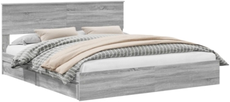 vidaXL Aufbewahrungsbett Graues Sonoma 180x200 cm Holzwerkstoff 3410775