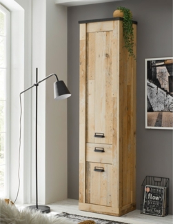 Lomadox Mehrzweckschrank SHELTON-61 in Old Style hell Nb. mit anthrazit, B/H/T: ca. 51/201/38 cm