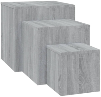 vidaXL Beistelltische 3 Stk. Grau Sonoma Holzwerkstoff 815988