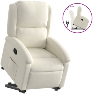 vidaXL Relaxsessel mit Aufstehhilfe Creme Samt 3204309