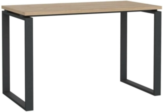 Dmora Schreibtisch Pierrot, Mehrzweckschreibtisch, Bürotisch für PC, Eckschreibtisch, 120x60 h76 cm, Eiche und Grau