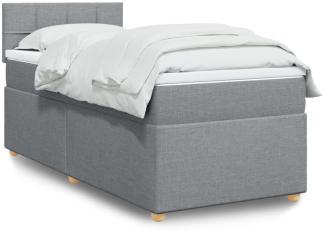 vidaXL Boxspringbett mit Matratze Hellgrau 100x200 cm Stoff 3288891