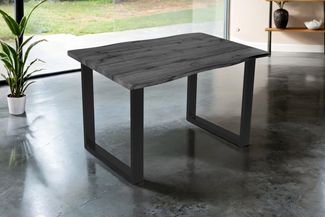 SAM® Esstisch Thoran, Holz-Optik Grau, U-Metallgestell, Baumkante