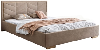 Lookway Polsterbett AURORA mit Bettkasten (mit Metallgestell), mit gepolsterem Kopfteil