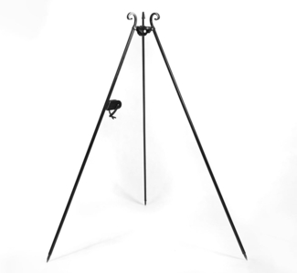 CookKing Stahl Schwenkgrill | Dreibein mit Kurbel + Kettenset | Schwarz | 180 cm