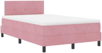 vidaXL Boxspringbett mit Matratze mit Matratze Rosa 120 x 190 cm Stoff 3339163