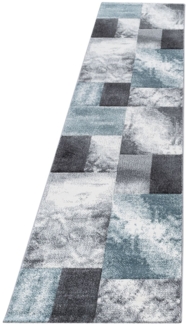 Kurzflor Teppich Hara Läufer - 80x300 cm - Blau