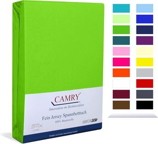 Camry Spannbettlaken CLASSIC, Jersey Baumwolle, Gummizug: rundum, viele Farben, alle Matratzenhöhen, Bettlaken, Spannbetttuch
