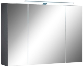 Spiegelschrank MELISSA in Grau mit LED Beleuchtung für Bad