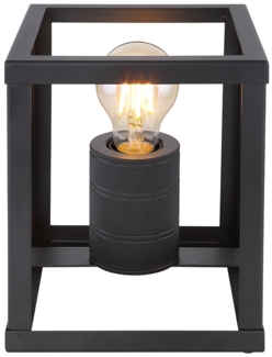 Tischleuchte, Metallrahmen schwarz, E27, H 20 cm