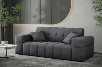 Sofa Designersofa NANCY 2-Sitzer in Stoff Perfekt Harmony Anthrazit