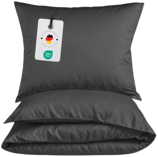 Carpe Sonno Bettwäsche Mikrofaser Bettwäsche 135x200 155x220 200x200 Einfarbig Atmungsaktiv, Mikrofaser, 2 teilig, Uni Bettbezug 155x220 Anthrazit - Super soft & Oeko-Tex Zertifiziert