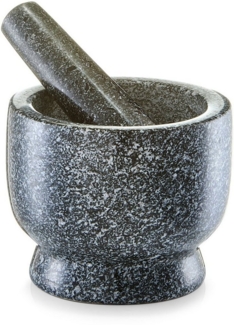 ZELLER 24500 Mörser und Stößel-Set 12 x 10 cm Granit, anthrazit