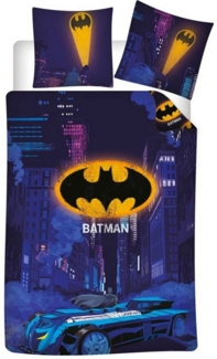 DC Comics Bettwäsche DC Comics Batman Kinder Kinderbettwäsche 2tlg Set, 2 teilig, Bettdeckenbezug 135-140x200cm Kissenbezug 65x65 cm