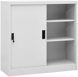 vidaXL Büroschrank mit Schiebetür Hellgrau 90x40x90 cm Stahl 335951