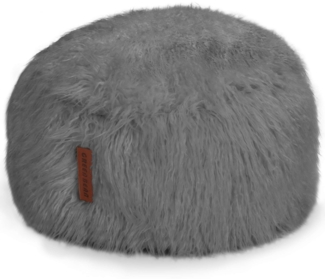 Green Bean® Sitzsack Fellotpik mit Füllmaterial (EPS Perlen) - Indoor Maße ca 100 x 55 cm - Bean Bag - Grau