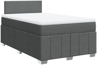 vidaXL Boxspringbett mit Matratze Dunkelgrau 120x200 cm Stoff 3287029
