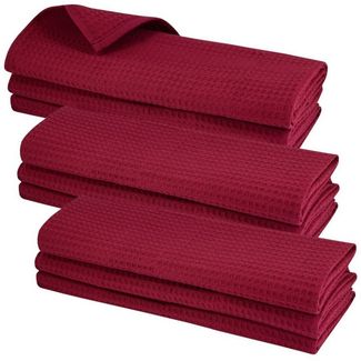 Engelland Geschirrtuch Poliertuch, (Vorteils-Set, 9-tlg, Waffel-Pique), 100 % Baumwolle, integrierte Aufhängeschlaufe, 70 x 50 cm