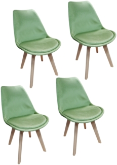 HTI-Living Atlanta Hellgrün Esszimmerstuhl Samt 4er Set