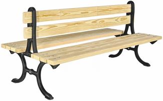 Casa Padrino Parkbank Naturfarben / Schwarz 180 cm - Doppelseitige Gartenbank