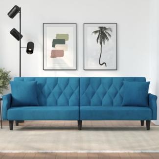 vidaXL Schlafsofa mit Armlehnen Blau Samt