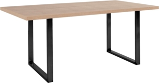 FORTE Tables Esstisch, Holzwerkstoff, Beige/Schwarz, 160 x 74,7 x 90 cm