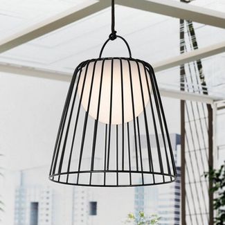 Lindby Hängeleuchten Levino, LED, Metall, Schwarz warmweiß IP44, LED 3 W gesamt, warmweiß