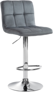 CLP Barhocker Peru Samt drehbar und höhenverstellbar,dunkelgrau chrom