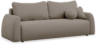 Selsey 'Nubelle' Sofa 3-Sitzer mit Schlaffunktion & Stauraum, Chenille, dunkelbeige