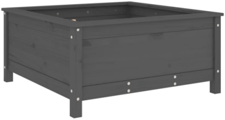 vidaXL Pflanzkübel Grau 82,5x82,5x39 cm Massivholz Kiefer 825298