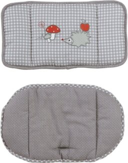 roba Sitzverkleinerer 'Adam & Eule' - 2-teiliges Sitzkissen für Treppenhochstühle - Grau