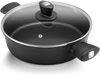 Fadware Pfanne 28cm/3,8L Induktion, Deckel, hohem Rand, Antihaftbeschichtet