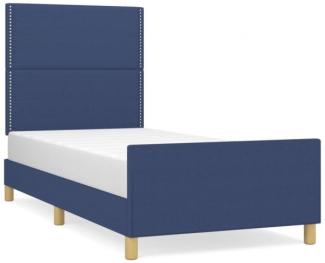 vidaXL Polsterbett mit Kopfteil Stoff Blau 80x200 cm