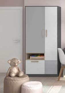 Kleiderschrank Pok Drehtürenschrank 90cm 2-türig