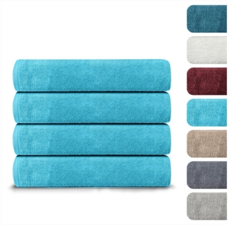 BARBONS Badetücher Duschtücher Set, Handtücher 4-tlg 70x140 cm Badetuch, Handtuch, (4-St), Walkfrottee, 100% Baumwolle, saugstark, weich