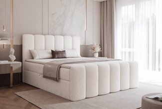 Compleo Boxspringbett BUBBLE, Wolkenbett, Bequem, Bonell, Topper, Doppelbett gepolstertes Kopfteil mit Bettkasten
