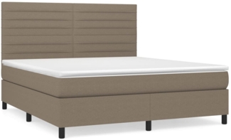 vidaXL Boxspringbett mit Matratze Taupe 180x200 cm Stoff 3141877