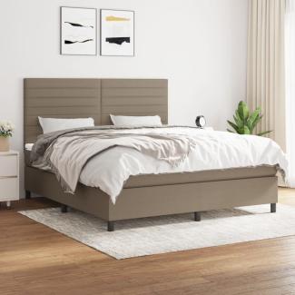 vidaXL Boxspringbett mit Matratze Taupe 180x200 cm Stoff 3141877