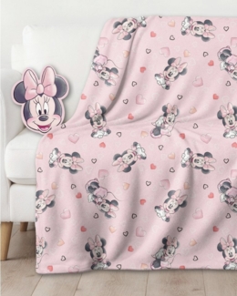 Kinderdecke Minnie Maus Kuschelset, Decke und Kissen, Disney, MTOnlinehandel, Geschenkidee für Mädchen, rosa