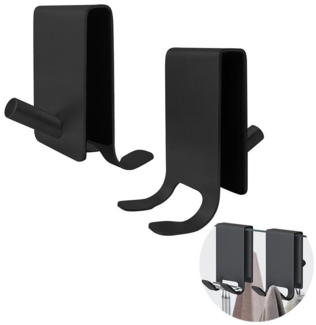 zggzerg Handtuchhaken 2 in1 Handtuchhaken 2er Set, Duschwandhaken ohne Bohren, Badhaken, Küche Badezimmer, (set, 2 Stk), Kein Bohren erforderlich, doppelseitig zum Aufhängen
