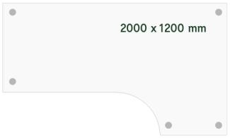 Schreibtisch DNA Anthrazit 2000x1200 mm Rechts I-Füße/Weiß
