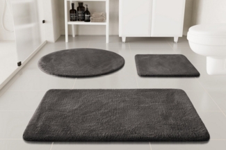 OTTO home Badematte Neele, Höhe 20 mm, rutschhemmend beschichtet, schnell trocknend, Polyester, rechteckig, Badteppich, getuftet, modern, Uni, antirutsch, flauschig, Hochflor
