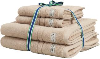 GANT Handtuch/Duschtuch-Set, 4-teilig - PREMIUM TOWEL, Frottee, 50x70 und 70x140 Sand Set