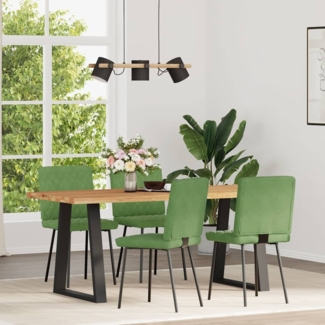 vidaXL Esszimmerstühle 4 Stk. Hellgrün Samt 3315206